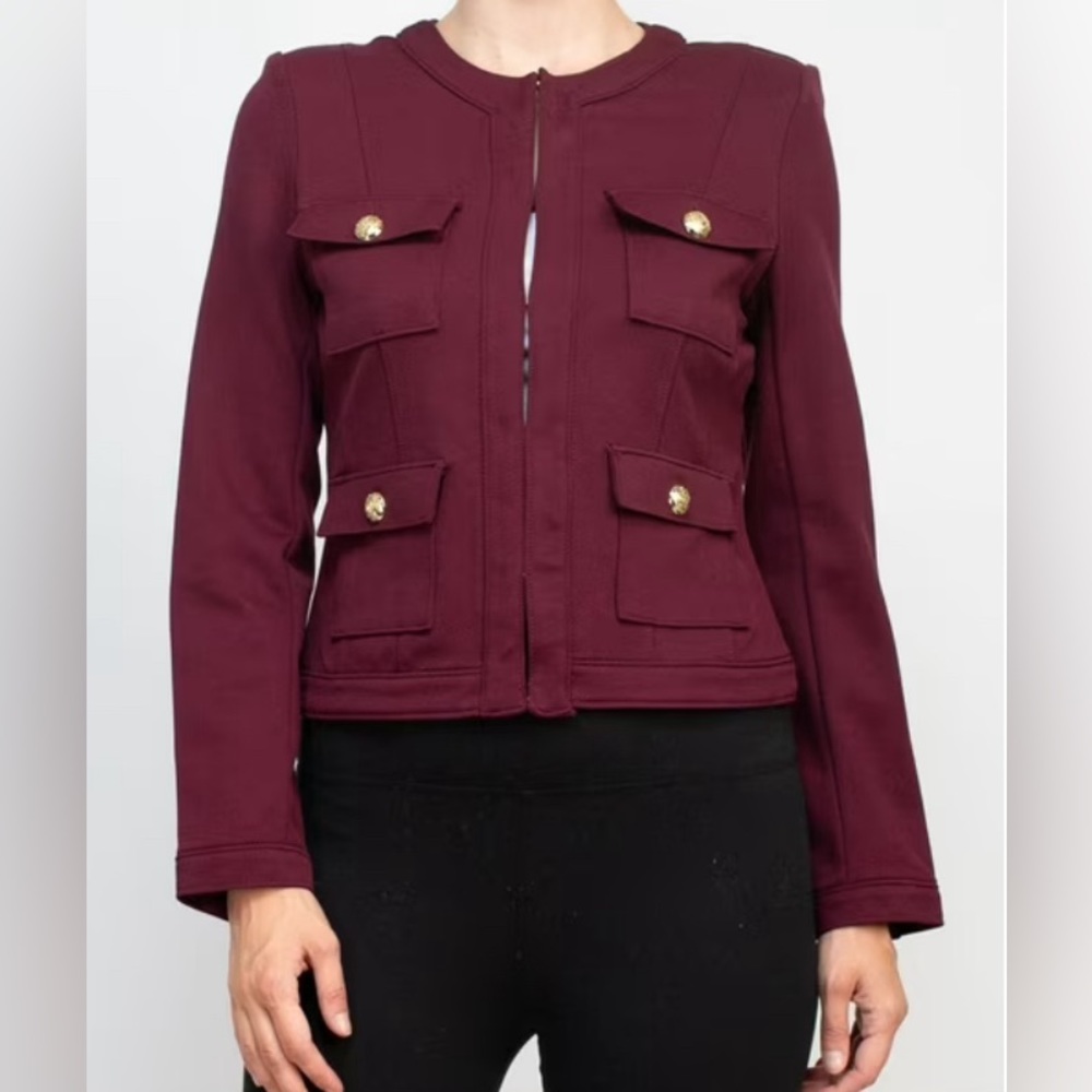 Carmen Marc Valvo Aubergine Jacket XS